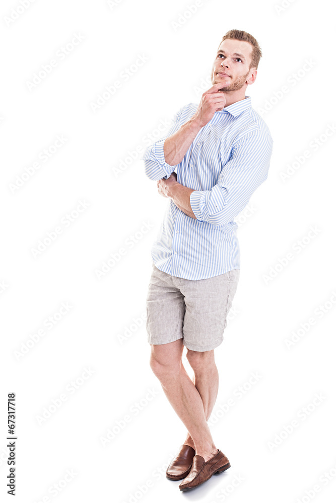 Fototapeta premium Nachdenklicher junger Mann