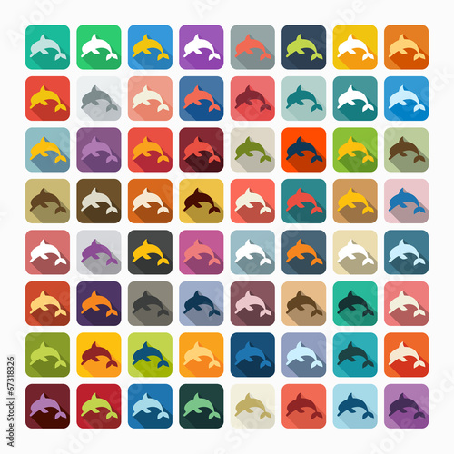 Flat design: dolphin