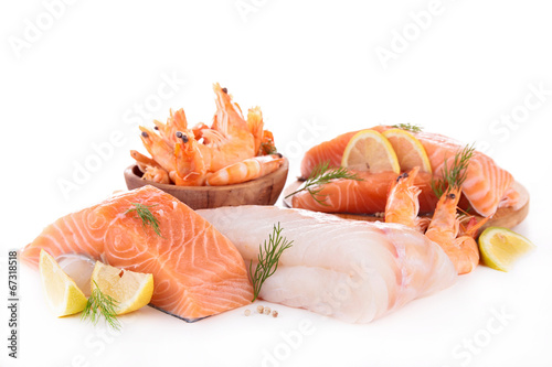 assortment of raw fish