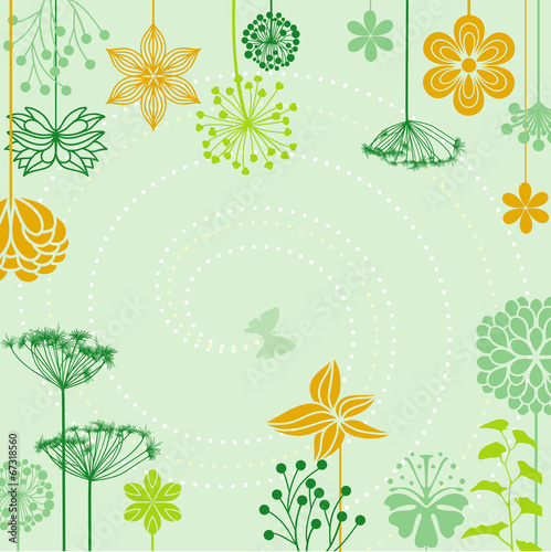 Green flower bed