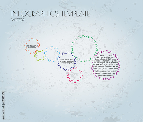 cogwheels and sample text infographics
