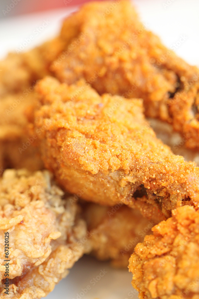 Fried chicken on a dish. Fried chicken on a dish.