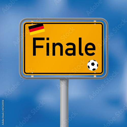 Ortsschild Deutschland im Finale Fussball WM