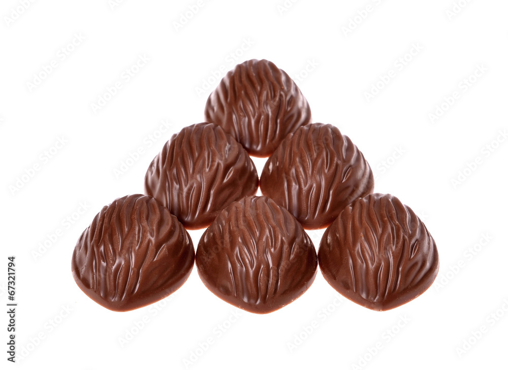 chocolate candy isolated on white background