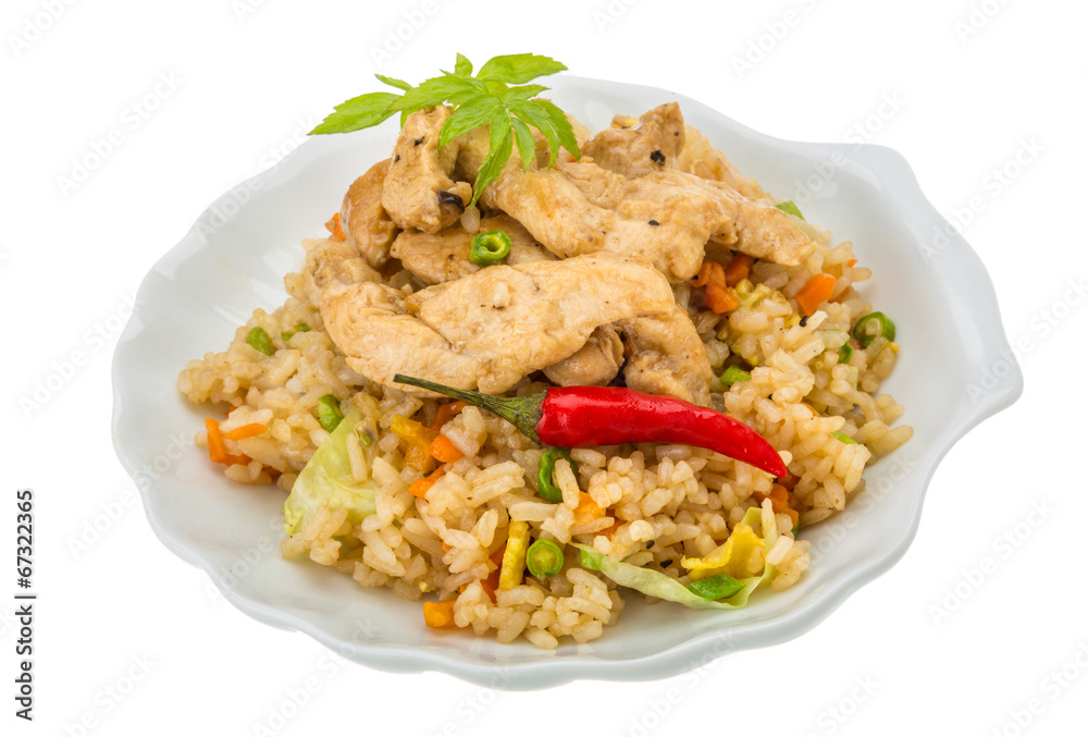 Fried rice with chicken Fried rice with chicken