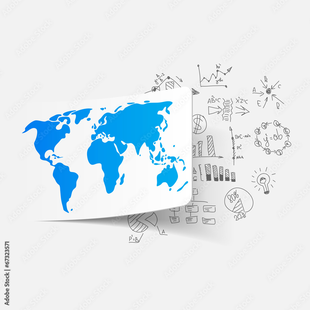 Fototapeta premium Drawing business formulas: map