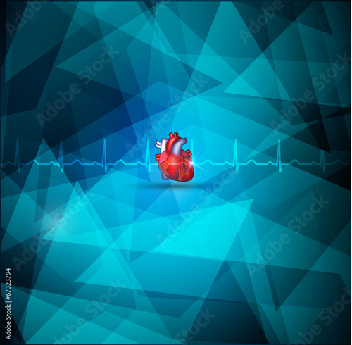 Heart amatomy and Geometric shape cardiologry background