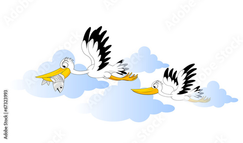 Flying Stork Cartoon