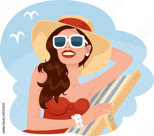 beautiful girl in summer attire smiling