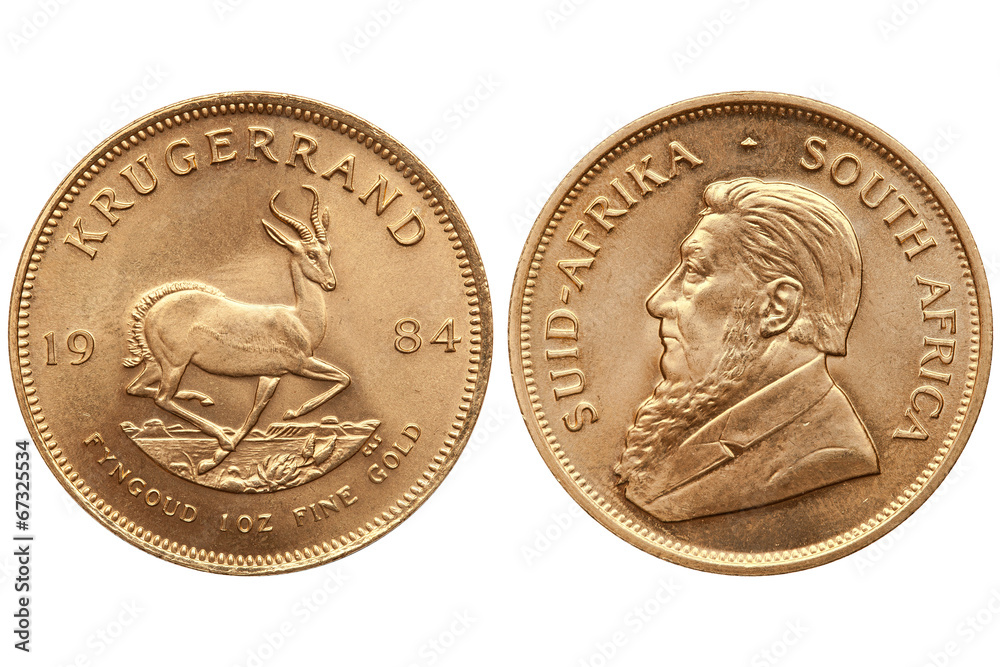 Krügerrand 1 Unze Gold Münze Süd-Afrika Stock Photo | Adobe Stock