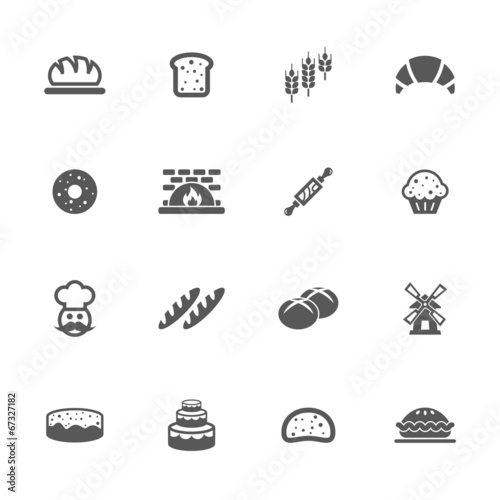 Bakery icons set.