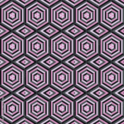 Mosaic different colors, geometric shapes of hexagons.