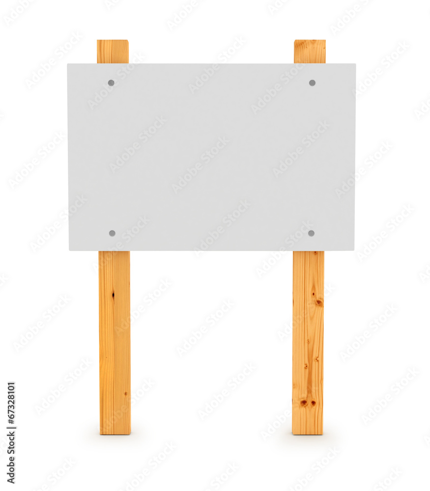 Obraz premium Wooden sign isolated on white