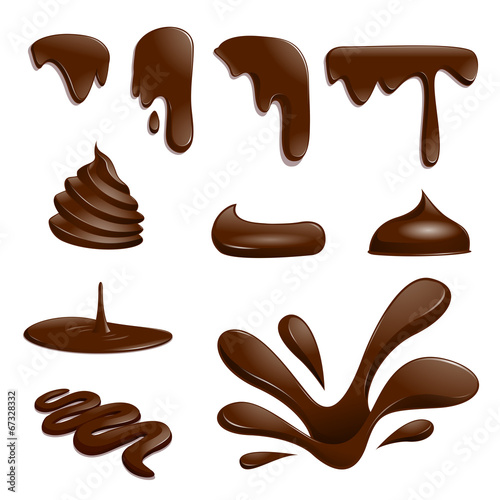 Set of chocolate drops