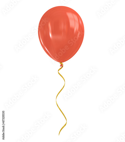 Konstfotografi red happy air flying ball isolated on white