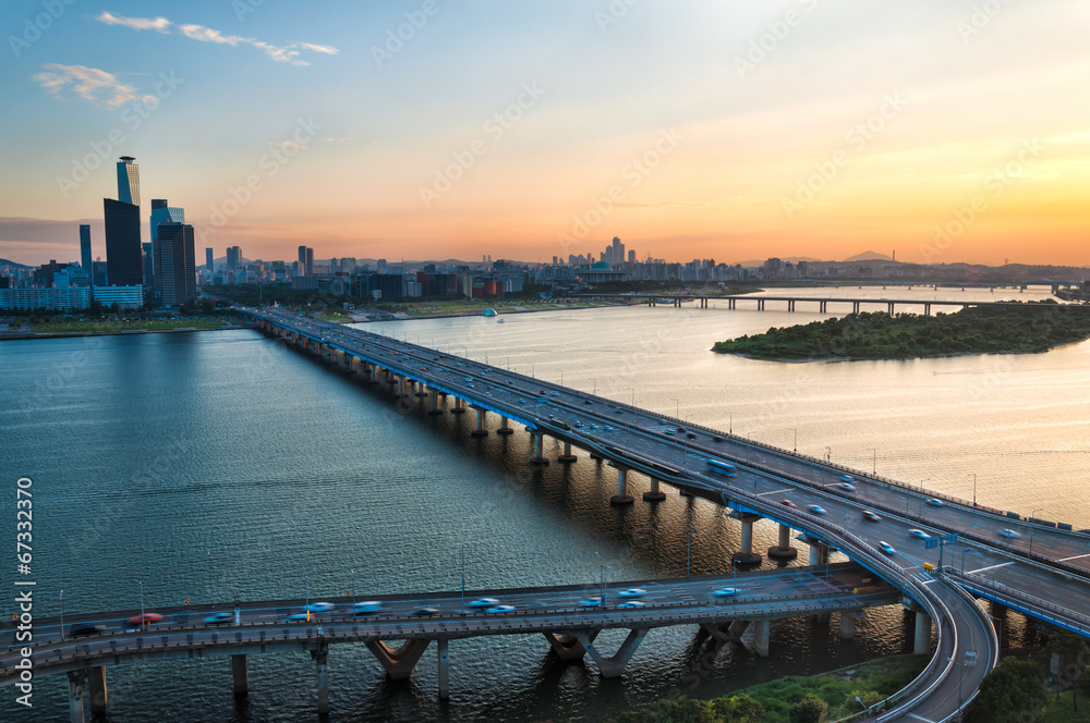 Fototapeta premium Seoul Sunset