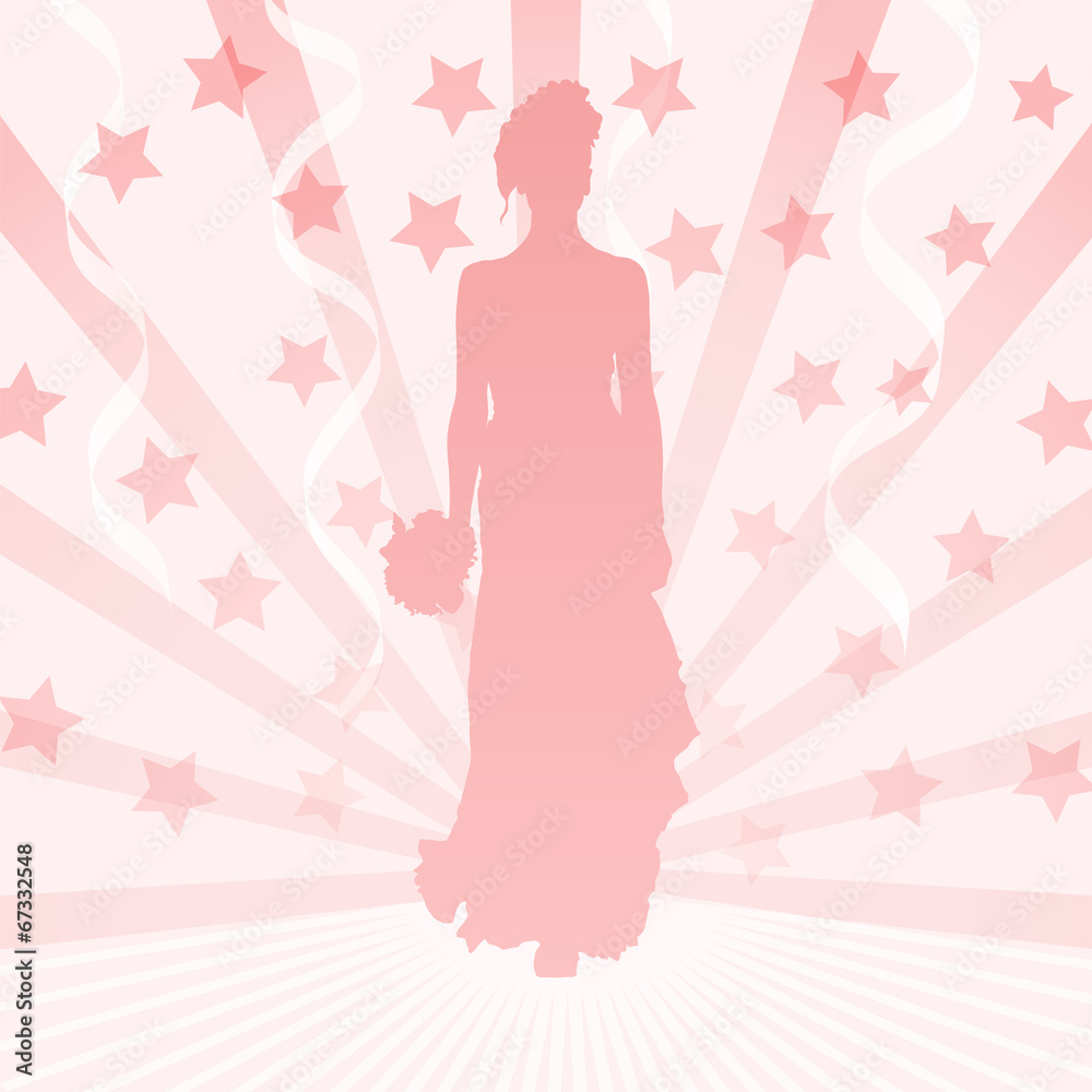 Vector illustration of a young elegant bride holding flowers. Vector illustration of a young elegant bride holding flowers.