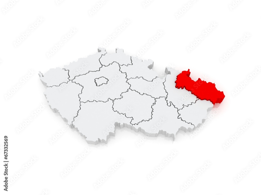 Map of Moravian. Czech Republic.