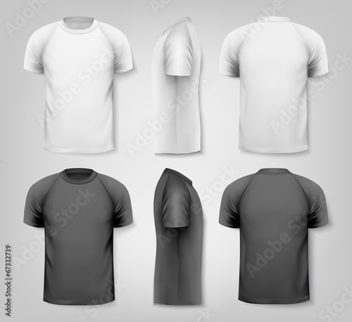 Colorful male t-shirts. Design template. Vector