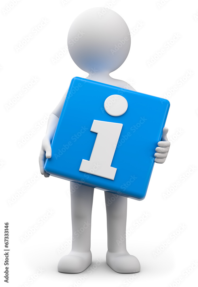 Männchen hält ein Infosymbol Männchen hält ein Infosymbol
