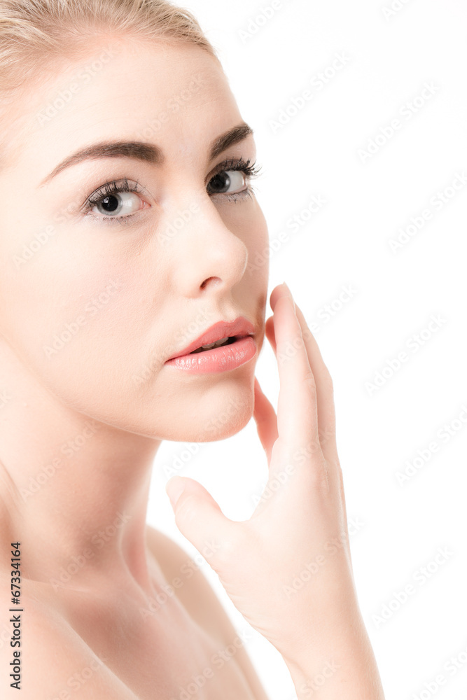 beautiful woman with perfect skin and face