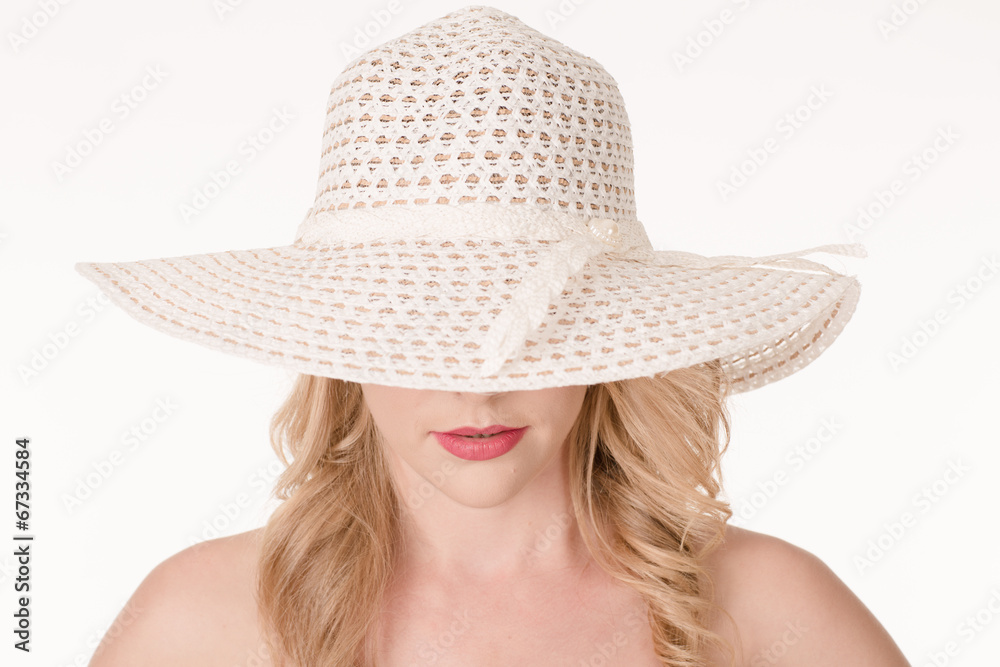 Portrait of attractive sexy woman with hat Portrait of attractive sexy woman with hat