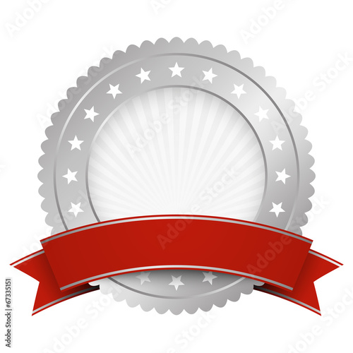 Button template silver with red banner