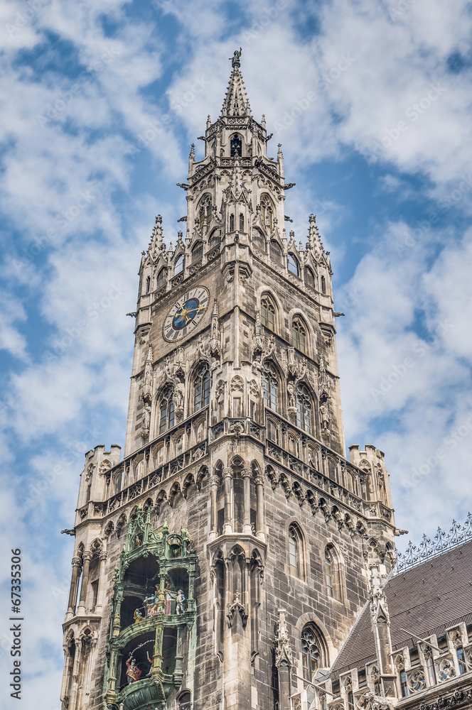 Neues Rathaus building in Munich, Germany