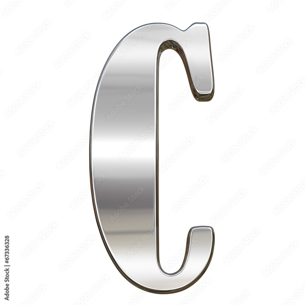 Letter C from chrome solid alphabet isolated on white Letter C from chrome solid alphabet isolated on white