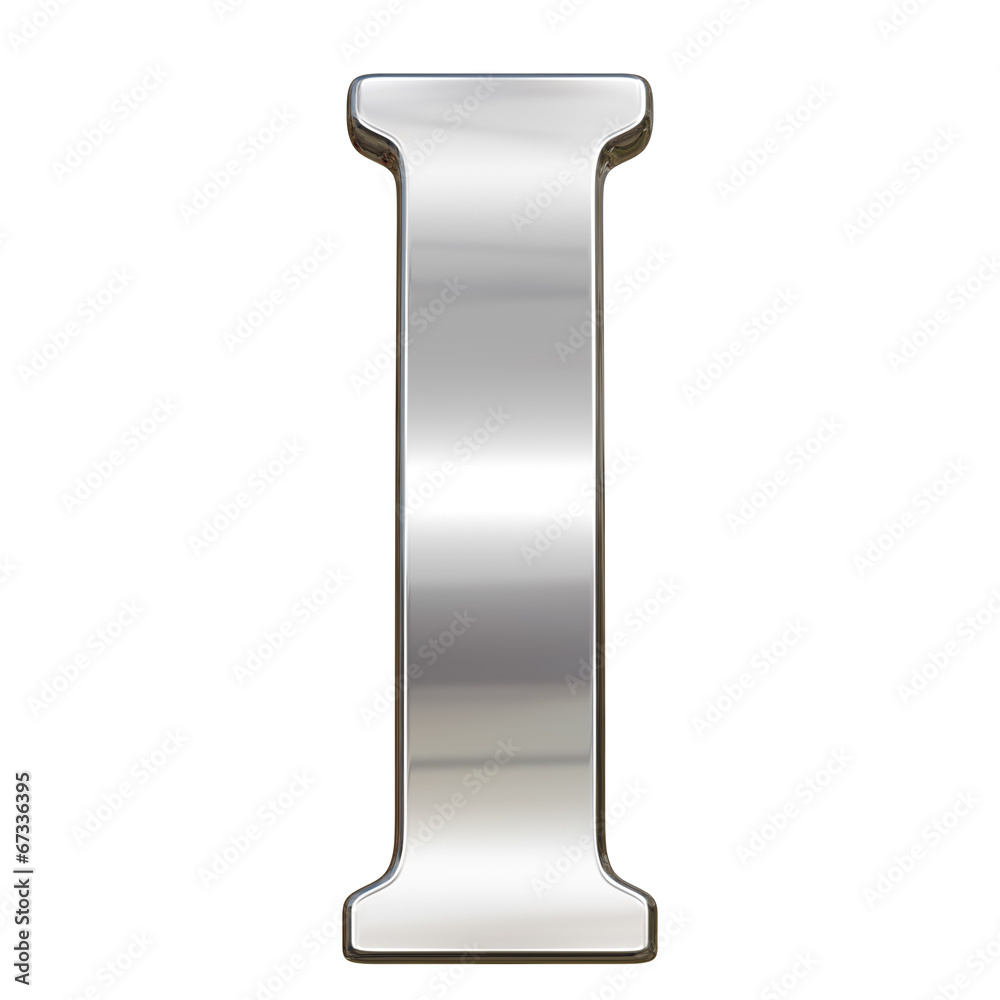 Letter I from chrome solid alphabet isolated on white Letter I from chrome solid alphabet isolated on white