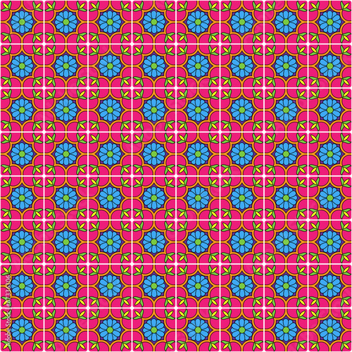 Seamless Vector Talavera Style Pattern and Background 