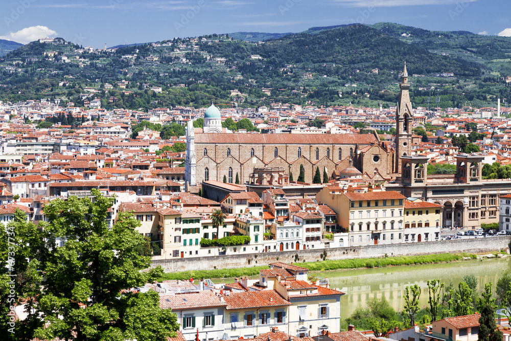 Panorama of Florence in Sunny day