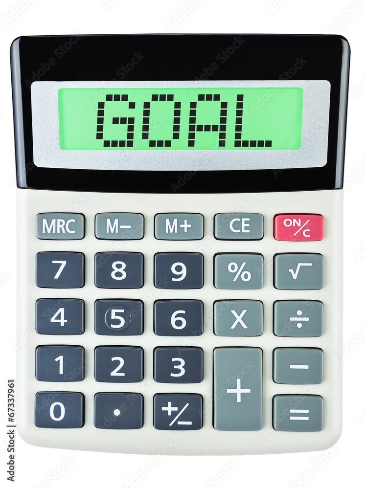 Calculator with GOAL on display isolated on white background Calculator with GOAL on display isolated on white background