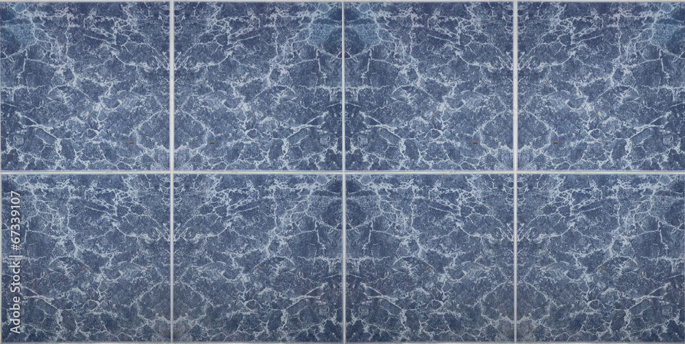 Fototapeta premium Blue patterned floor tiles.