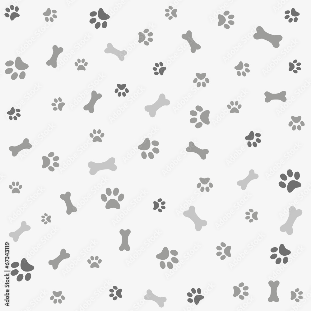 Background With Dog Paw Print And Bone Vector De Stock Adobe Stock