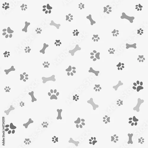 Obraz Background with dog paw print and bone