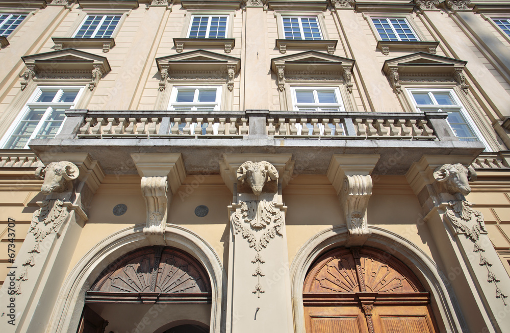 Fototapeta premium Pałac pod Baranami, Rynek Główny w Krakowie