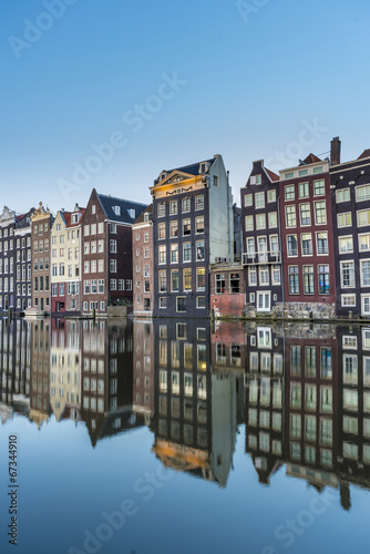 The Damrak canal in Amsterdam, Netherlands.