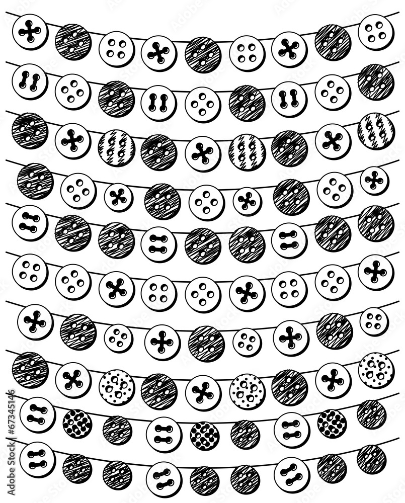 Vector Set of Doodle Style Button Bunting Vector Set of Doodle Style Button Bunting