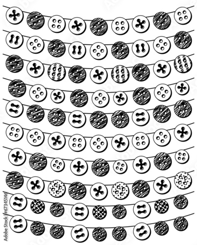 Vector Set of Doodle Style Button Bunting