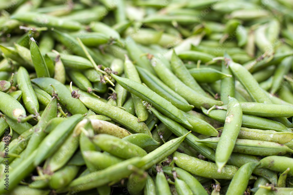 Fresh green peas on the market Fresh green peas on the market