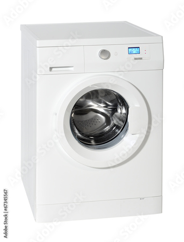 Washing machine isolated on the white with clipping path.