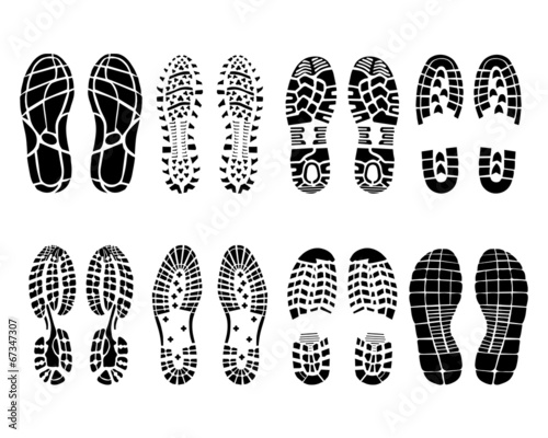 Various prints of shoes, vector Illustration