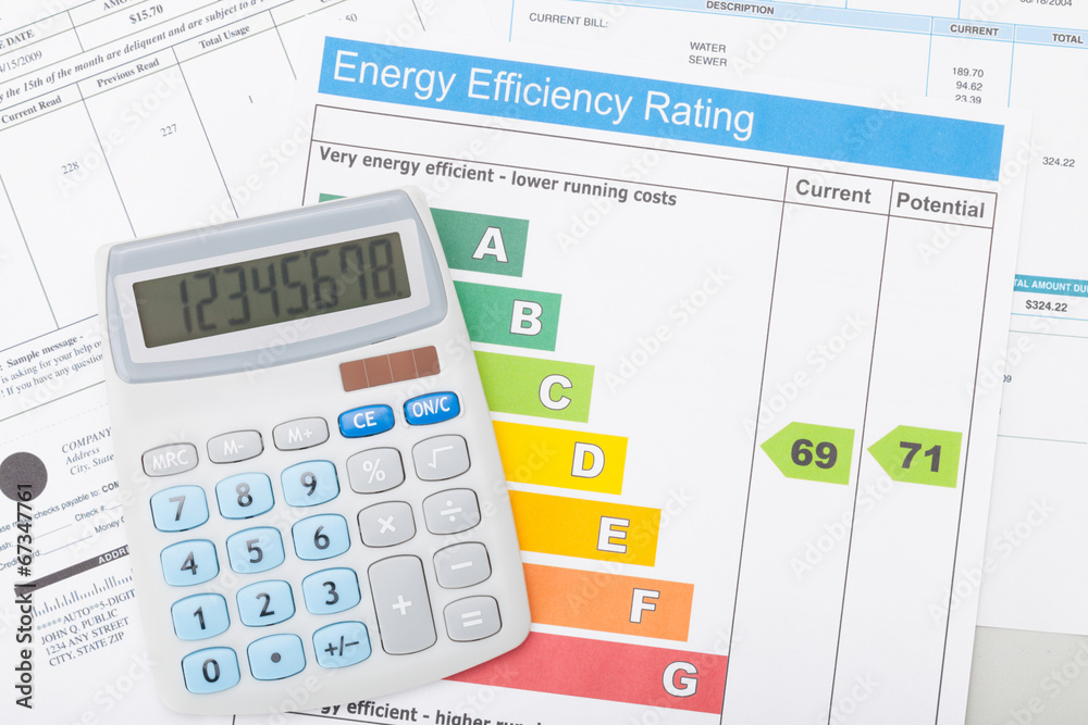 Calculator with utility bill and energy efficiency chart Calculator with utility bill and energy efficiency chart