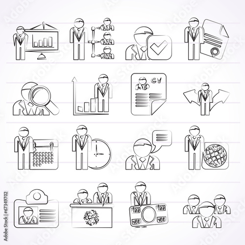 Human resource and employment icons - vector icon set photo
