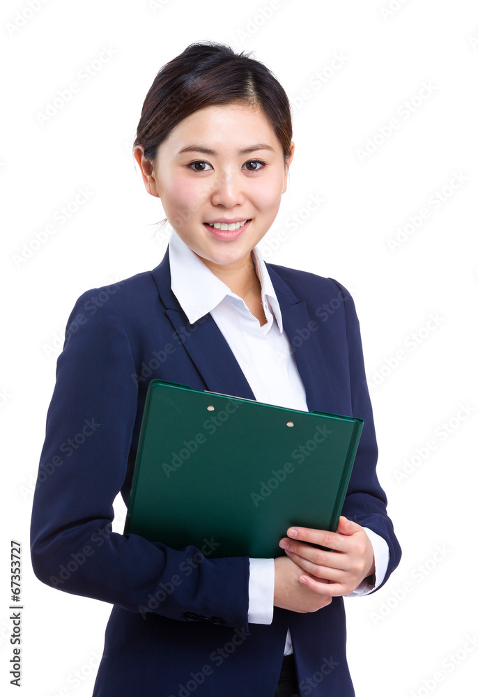 Business secretary with clipboard Business secretary with clipboard