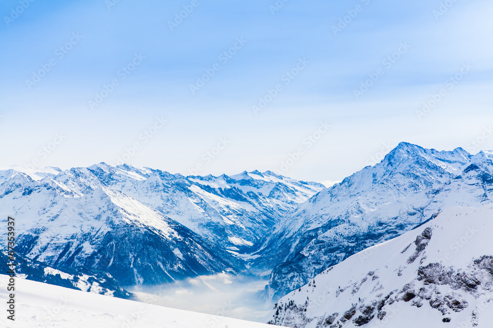 Alps mountain landscape. Winter landscape