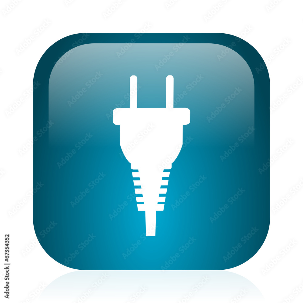 Obraz premium plug blue glossy internet icon