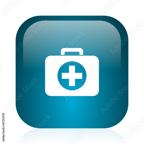 first aid blue glossy internet icon