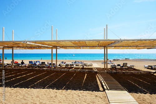 Fototapeta Naklejka Na Ścianę i Meble -  The beach at luxury hotel, Antalya, Turkey